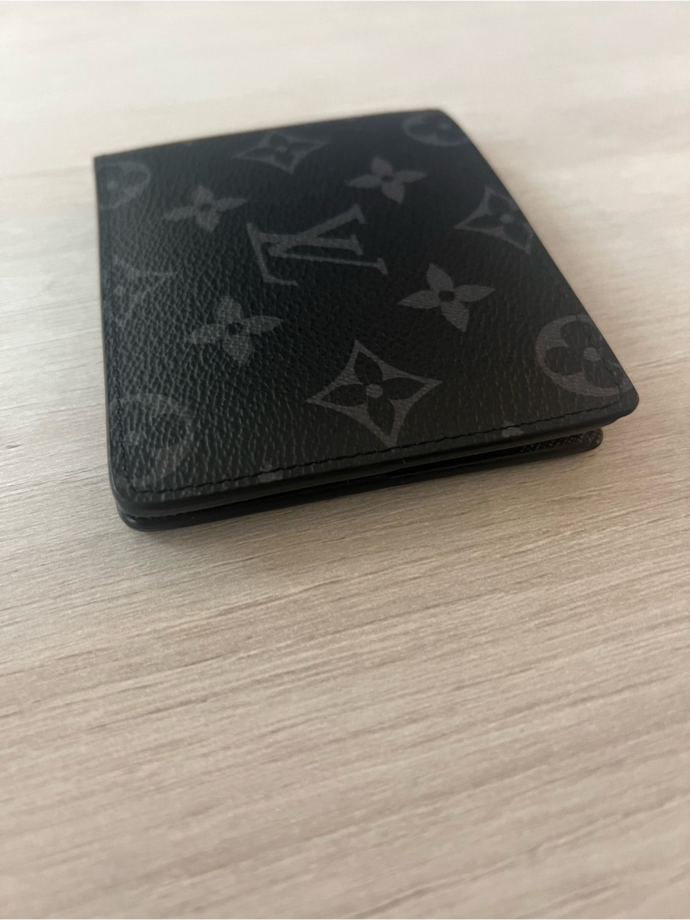 Louis Vuitton Black Monogram Slim Bifold Wallet